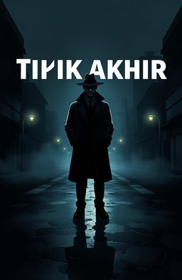 A digital art illustration for a fictional detective story titled "Titik Akhir" (The Final Point)