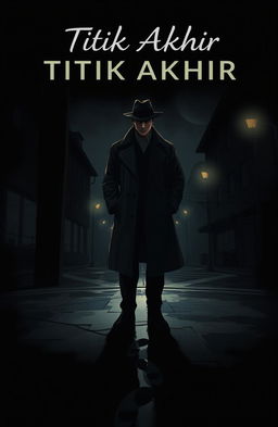 A digital art illustration for a fictional detective story titled "Titik Akhir" (The Final Point)
