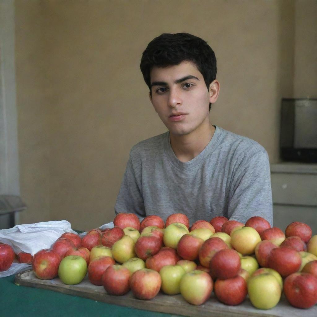 An Iranian teenager realizing that apples are good for his health and psychotropic pills are making him feel worse.