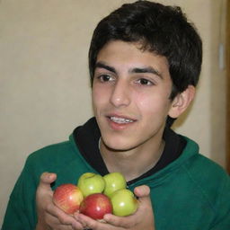 An Iranian teenager realizing that apples are good for his health and psychotropic pills are making him feel worse.