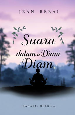 A book cover design for "Suara dalam Diam" featuring a serene and mysterious atmosphere