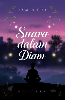 A book cover design for "Suara dalam Diam" featuring a serene and mysterious atmosphere