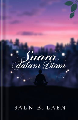 A book cover design for "Suara dalam Diam" featuring a serene and mysterious atmosphere