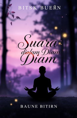 A book cover design for "Suara dalam Diam" featuring a serene and mysterious atmosphere