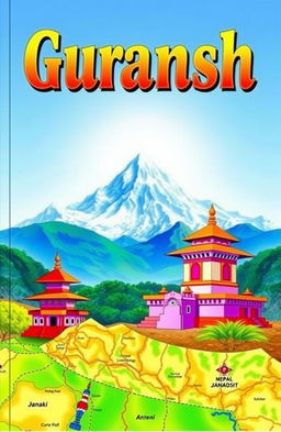A vibrant quiz book cover featuring a beautiful scenic illustration of Mount Everest in the background, showcasing its majestic peaks