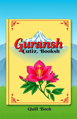 A vibrant book cover design for a quiz book titled 'Guransh Quiz Book'