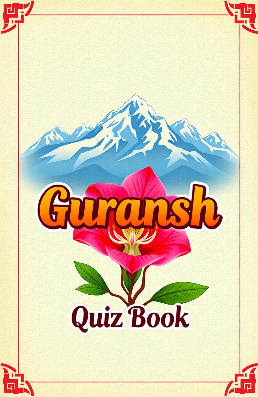 A vibrant book cover design for a quiz book titled 'Guransh Quiz Book'