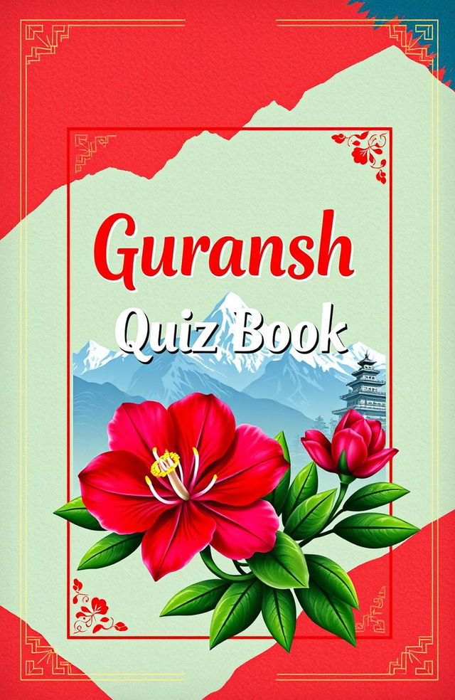 A vibrant book cover design for a quiz book titled 'Guransh Quiz Book'