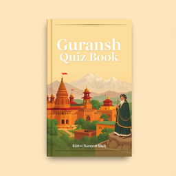 A subtle and elegant book cover design featuring the title 'Guransh Quiz Book' prominently displayed at the top