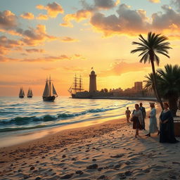 A stunning depiction of Alexandria, Egypt in the 1770s along its picturesque coastline