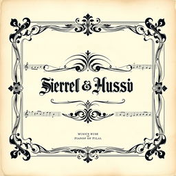 A very vintage black and white sheet music cover design for a piano and vocal arrangement, capturing the essence of an old-fashioned musical era