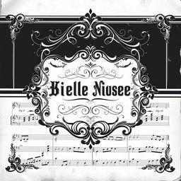 A very vintage black and white sheet music cover design for a piano and vocal arrangement, capturing the essence of an old-fashioned musical era