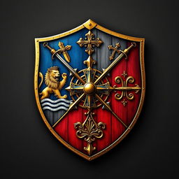 A detailed medieval shield design representing a grand empire