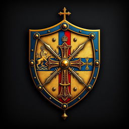 A detailed medieval shield design representing a grand empire