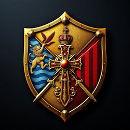 A detailed medieval shield design representing a grand empire