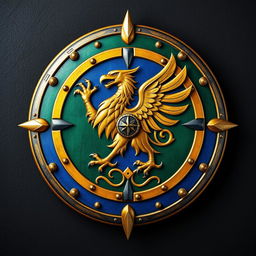 An imposing medieval shield crafted for a powerful empire, highlighting its strengths in conquest and navigation