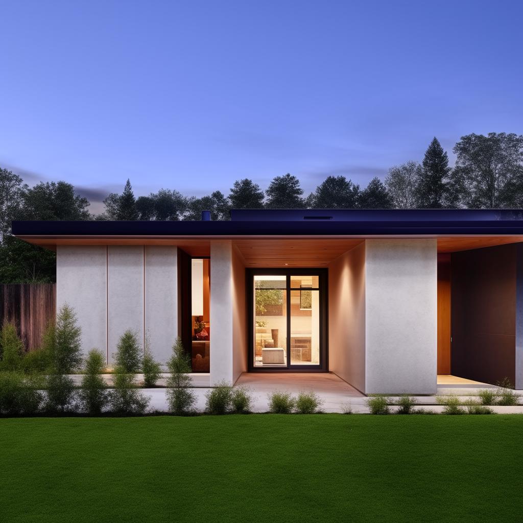 Generate an architectural design for the first floor of a contemporary home complete with functional living spaces, natural light, and modern aesthetics.