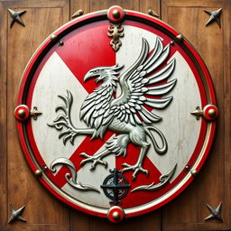 A striking medieval shield designed for a powerful empire, highlighting its strengths in conquest and navigation