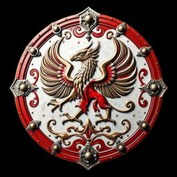 A stunning medieval shield crafted for a grand empire, showcasing its strengths in conquest and navigation