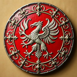 A stunning medieval shield crafted for a grand empire, showcasing its strengths in conquest and navigation