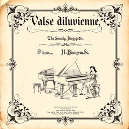 An extremely vintage black and white sheet music cover for a piano and vocal arrangement
