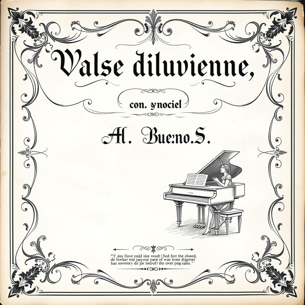 An extremely vintage black and white sheet music cover for a piano and vocal arrangement