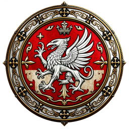 A magnificent medieval shield representing an empire known for its strengths in conquest and navigation