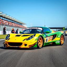 A stunning 1993 Lotus Elise GT1 widebody race car, featuring an aggressive and aerodynamic design that accentuates its racing capabilities