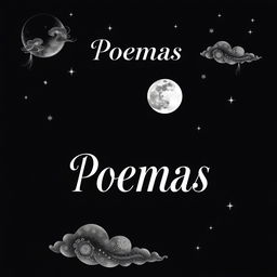 A strikingly elegant cover design for a love poems book titled 'Poemas'