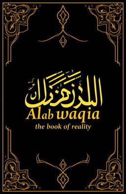 A stunning book cover design for "Kitab Al waqia, the book of reality" by Nur Tahmid