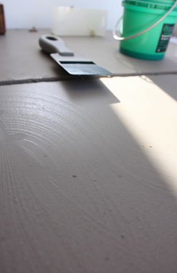 A close-up view of a freshly poured cement slab, showcasing the smooth, grey surface with subtle textures and grain patterns
