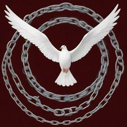 A powerful symbolic image conveying the message of 'prevention of violence'. Express it via harmonious elements like doves, broken chains, and rays of hope.