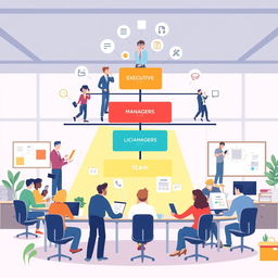 An insightful illustration depicting management within an organization