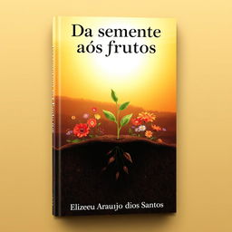 A captivating book cover design for 'Da semente aos frutos' by Elizeu Araujo dos Santos