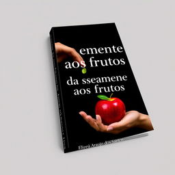 A book cover design titled 'Da semente aos frutos' by Elizeu Araujo dos Santos, featuring a striking visual of two hands