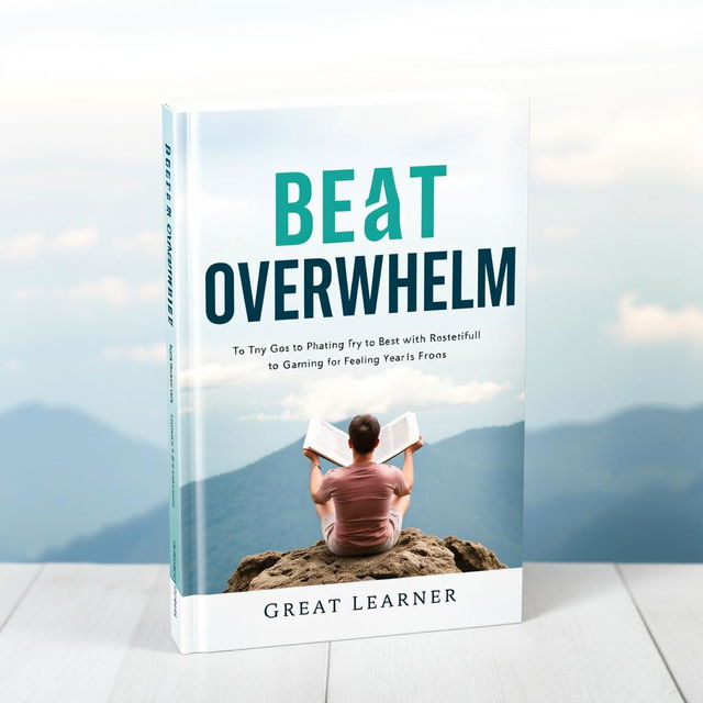 A book cover for 'Beat Overwhelm' by Great Learner, featuring a serene and calming design