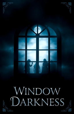 A captivating book cover design for the title 'Window of Darkness'