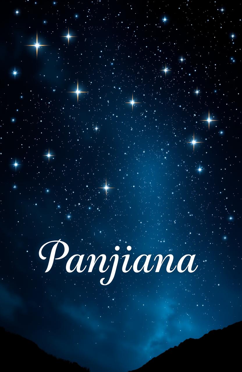 A book cover design featuring the title 'Panjiana' elegantly written in a captivating font