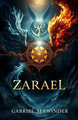 A captivating fantasy book cover for a novel titled 'ZARAEL' by Gabriel Serwinder