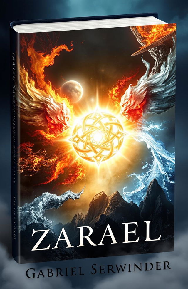 A captivating fantasy book cover for a novel titled 'ZARAEL' by Gabriel Serwinder