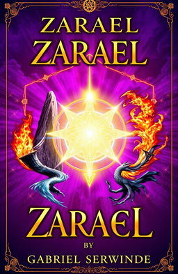 A vibrant fantasy book cover for the novel 'ZARAEL' by Gabriel Serwinder