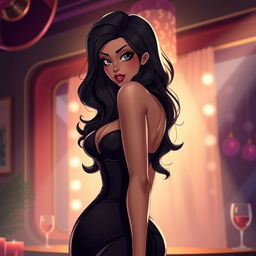 A sultry and alluring character inspired by Louis Griffin, depicted as an attractive adult with striking features, playful expressions, and an engaging pose