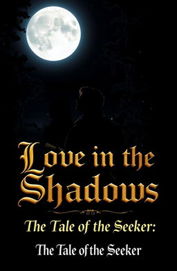 A dark night scene illuminated by a bright full moon, creating a mysterious atmosphere