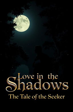 A dark night scene illuminated by a bright full moon, creating a mysterious atmosphere
