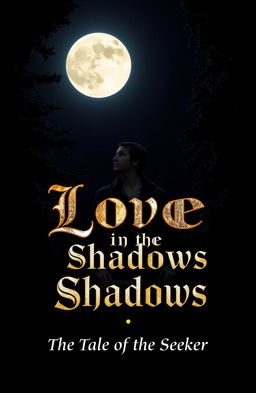 A dark night scene illuminated by a bright full moon, creating a mysterious atmosphere