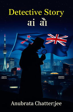 A detective story cover titled “অকল্যান্ডে আতঙ্ক” by Anubrata Chatterjee