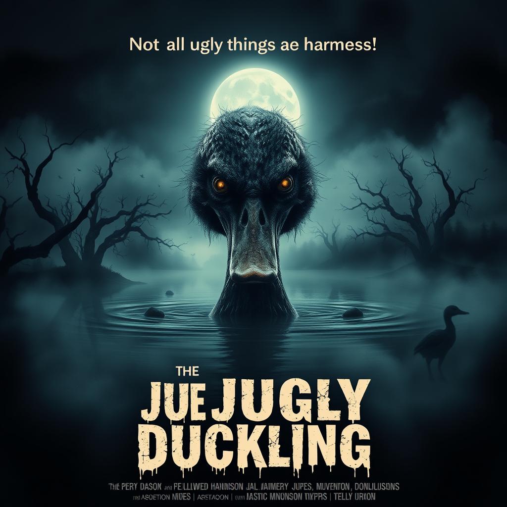 A horror movie poster for the film "THE JUGLY DUCKLING"