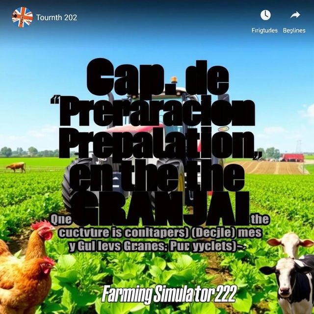 A serious yet eye-catching YouTube thumbnail for Farming Simulator 22 featuring the text 'Cap