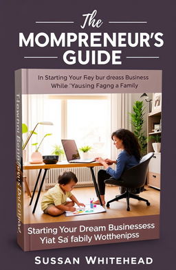 A dynamic book cover for 'The Mompreneur’s Guide: Starting Your Dream Business While Raising a Family' by Sussan Whitehead