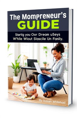 A dynamic book cover for 'The Mompreneur’s Guide: Starting Your Dream Business While Raising a Family' by Sussan Whitehead